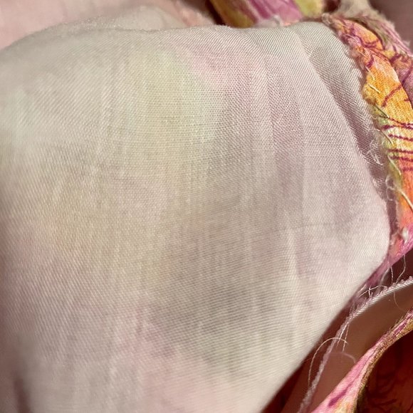 60s Vintage Pink Green Yellow Psychedelic Wide Collar Shirt Dress with Glass But - Picture 7 of 7